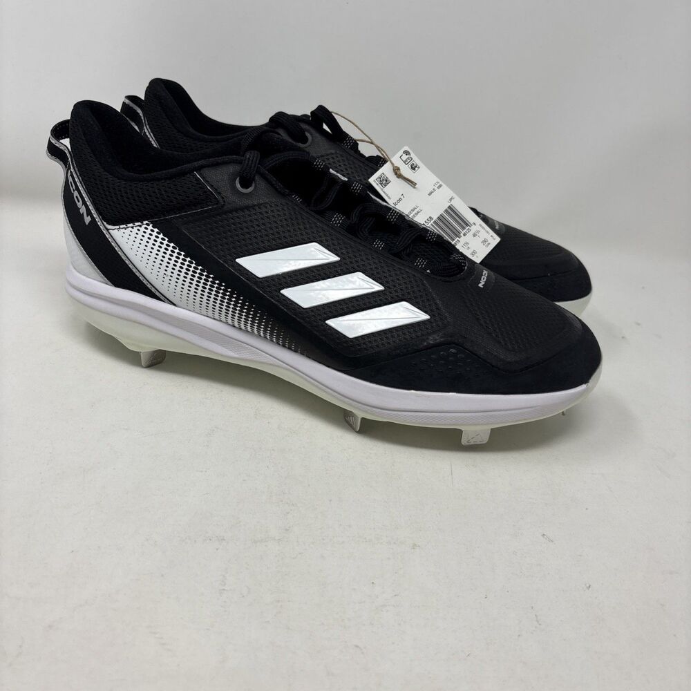 Adidas Icon 7 Men’s Black White Metal Baseball Cleats FZ1558 Size 12